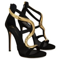 VENERE-Black-Sandals -Giuseppe Zanotti Shop E100043002 C 1