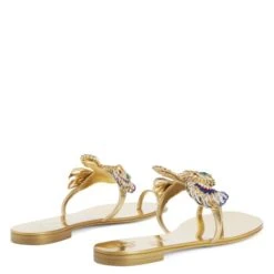 SPIPIOTT-Gold-Flats -Giuseppe Zanotti Shop E100101001 D 1
