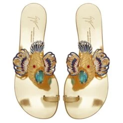 SPIPIOTT-Gold-Flats -Giuseppe Zanotti Shop E100101001 E 1