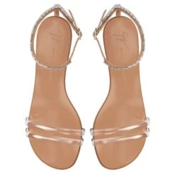 AGATHE PLEXI-Silver-Flats -Giuseppe Zanotti Shop E300001003 E 1 1