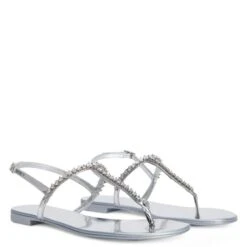 MINNAH FLAT-Silver-Flats -Giuseppe Zanotti Shop E300009001 C 1 1