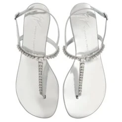 MINNAH FLAT-Silver-Flats -Giuseppe Zanotti Shop E300009001 E 1 1