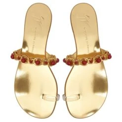 MARGUERITHE FLAT-Gold-Flats -Giuseppe Zanotti Shop E300014003 E 1 1