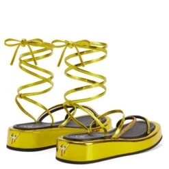 MELBURNE LACES-Yellow-Flats -Giuseppe Zanotti Shop E300042003 D 1 1
