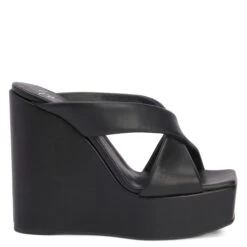 MEISSA CROSS-Black-Sandals