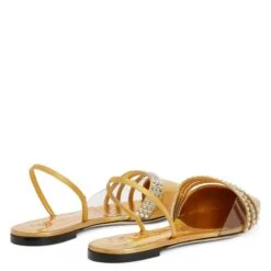 CLARALIE-Gold-Flats -Giuseppe Zanotti Shop E350003002 D 1 1