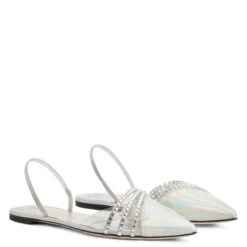 CLARALIE-Silver-Flats -Giuseppe Zanotti Shop E350003003 C 1 1