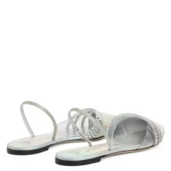 CLARALIE-Silver-Flats -Giuseppe Zanotti Shop E350003003 D 1 1
