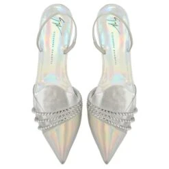 CLARALIE-Silver-Flats -Giuseppe Zanotti Shop E350003003 E 1 1