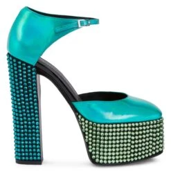 BEBE STRASS-Blue-Sandals