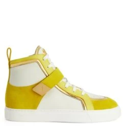 Giuseppe Zanotti Shop 34 GIUSEPPE ZANOTTI ZENAS-Yellow-Mid Top Sneakers