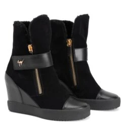 ALETA WEDGE-Black-Mid Top Sneakers -Giuseppe Zanotti Shop RW20065001 C 1